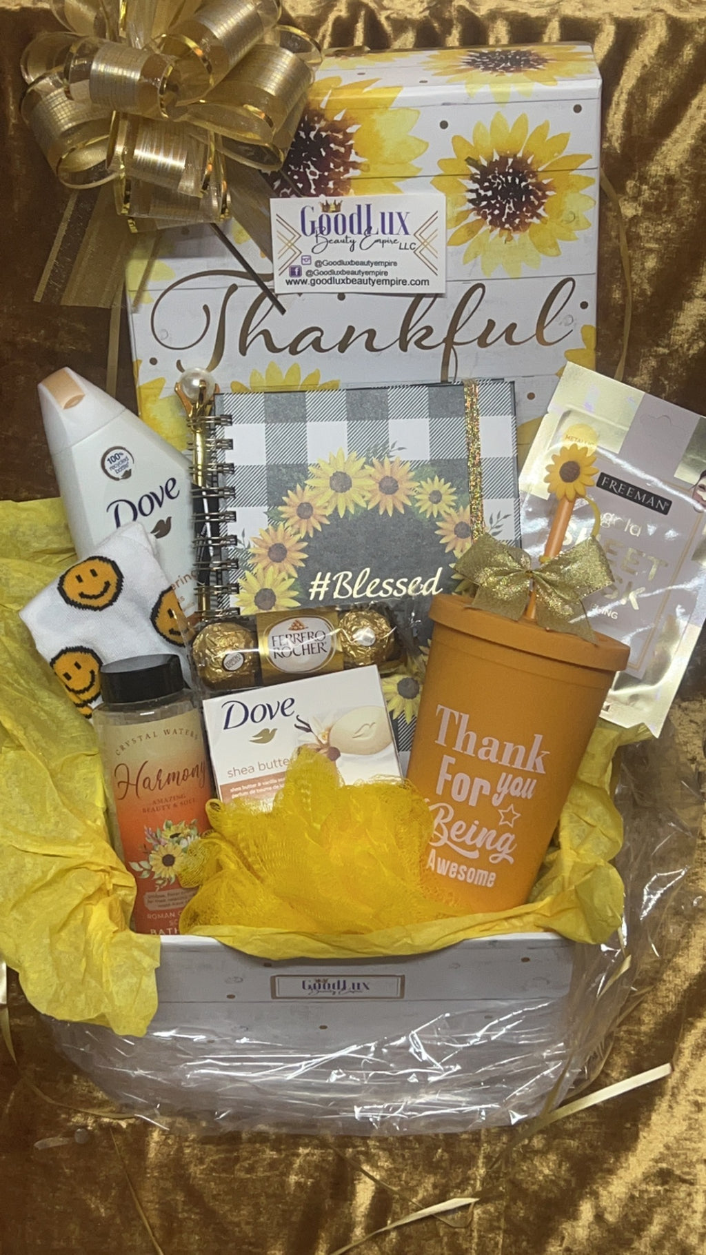 Appreciation Sunflower Theme Gift Basket
