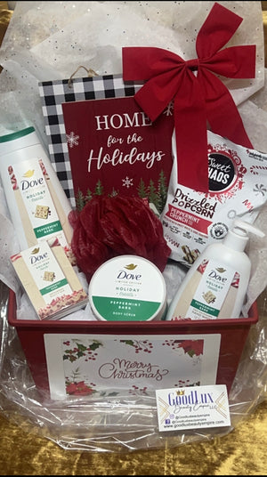 Red Peppermint Themed Holiday Gift Basket